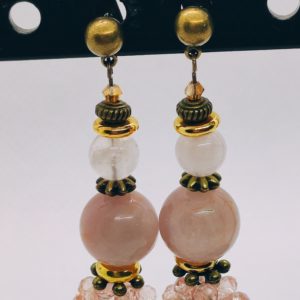 Boucle d’oreille avec Quartz Rose