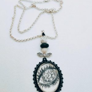 Collier Galactique avec onyx noir et Howlite